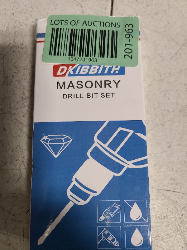 Photo 1 of 10-Piece Masonry Drill Bits Set for Tile Glass Ceramic Brick Wood, 1/8 to 1/2 Inch Drilling Bits with Triangle Handle, YG8 Tungsten Steel Alloy Tip.?Black?