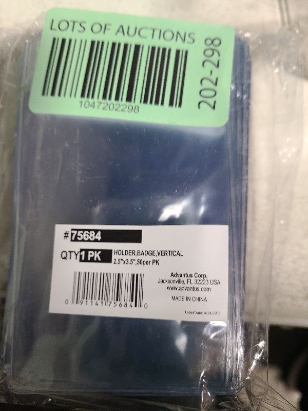 Photo 1 of Advantus Lanyard ID Badge Holder, Clear, 50/Pack (75684)