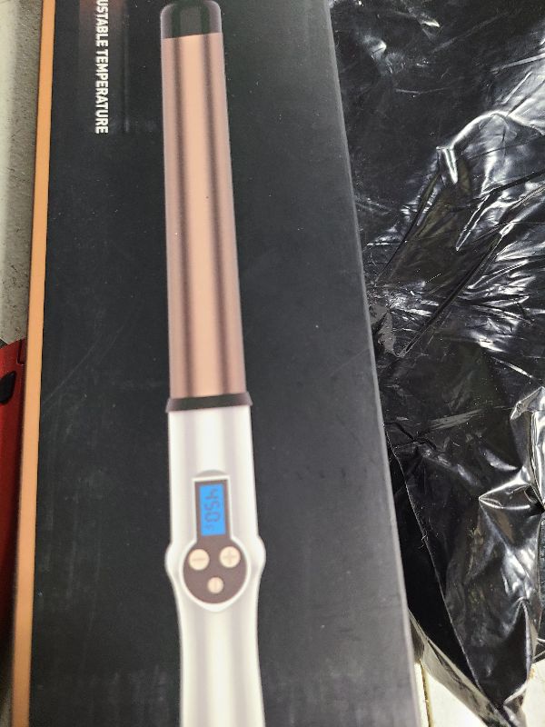Photo 1 of 1 1/4 Inch Extra Long Barrel Curling Wand, Ceramic Tourmaline Curling Wand Professional Dual Voltage with Adjustable Temperature