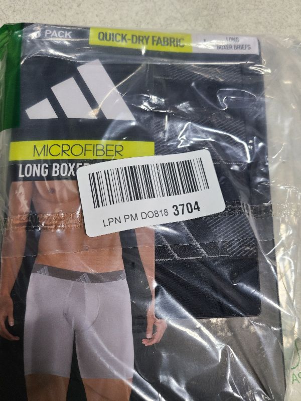 Photo 1 of adidas Performance 3-Pack Brief, Boxer Briefs-3-Pack Long Men's Underwear Pack, Black/Onix Grey/Black/Microfiber, Large