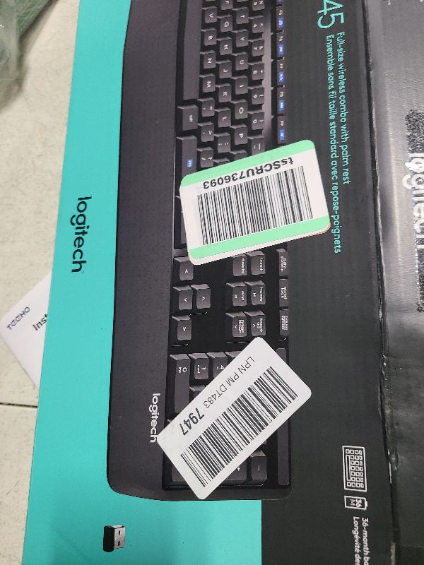 Photo 1 of Logitech MK345 Wireless Keyboard and Mouse Combo with Palm Rest, 2.4 GHz USB Receiver, Compatible with PC, Laptop, Black
