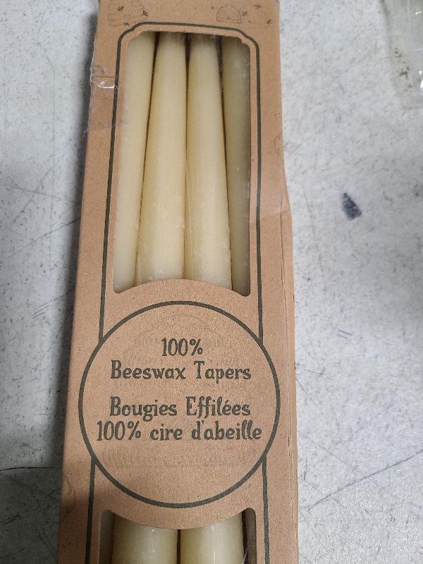 Photo 1 of 100 Percent Pure Beeswax Taper Candles. Box of 4 / 9.5 Inch.