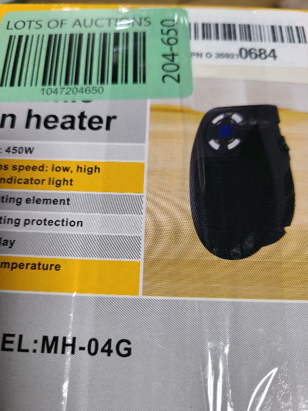 Photo 1 of 450W Mini Space Heater With Temperature Detection, Remote Wall Outlet Electric Space Heater as Seen on TV with Adjustable Thermostat and Timer and Led Display, Compact for Office Room RV (Smart-Black)