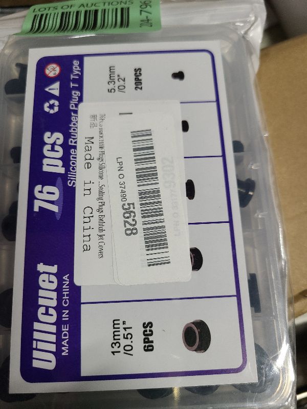 Photo 1 of 76PCS Black Hole Plugs Silicone Stoppers Assortment Kit Rubber Plugs for Round Holes, Flexible Rubber Stoppers Waterproof Tube Plugs T-Type, Used for Sealing Plugs Bathtub Jet Covers