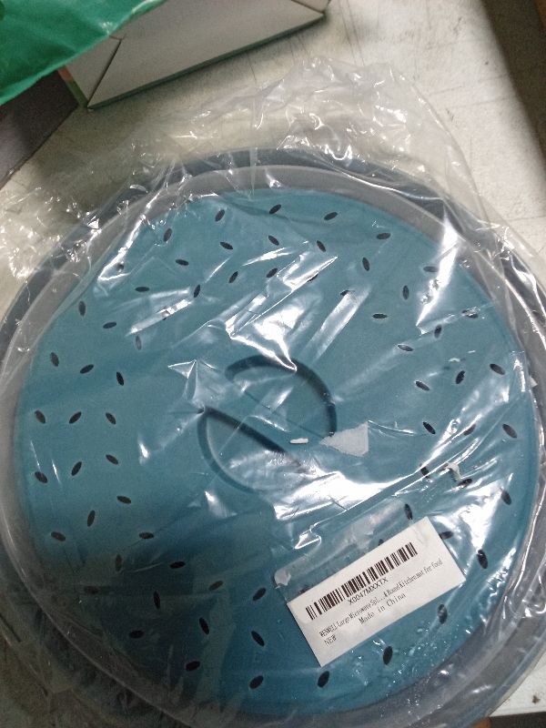 Photo 1 of WENWELL Large Microwave Splatter Cover & Silicone Mat,12 Inchs Vented Collapsible Guard dish Plate lid & Round Kitchen mat for food
