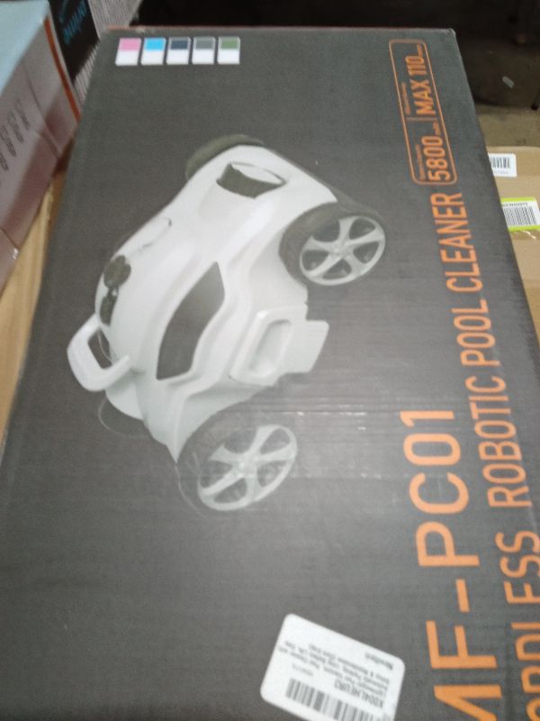 Photo 1 of 110 Mins Runtime Pool Vacuum for Above Ground Pool, Cordless Robotic Pool Cleaner for Flat Inground Pools up to 1,076 Sq. Ft, Automatic Self-Parking with Dual Strong Brushless Suction Motors