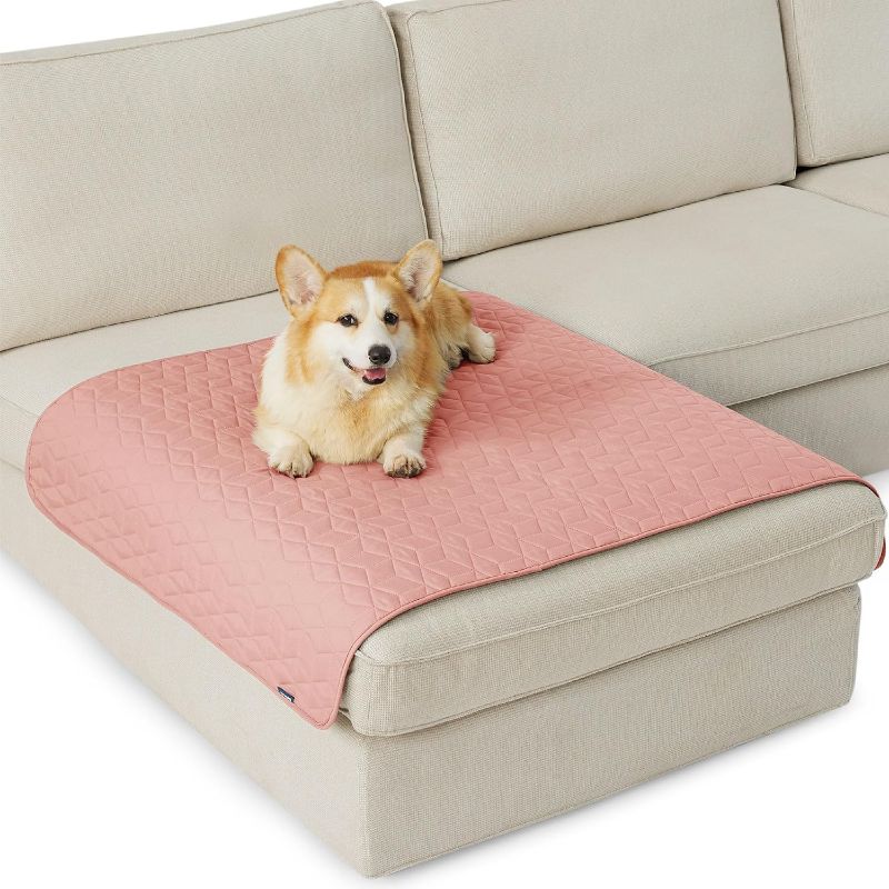 Photo 1 of  Bedsure 100% Waterproof Couch Cover for Dogs Washable - Non Slip Waterproof Dog Blanket for Couch Sofa, Lightweight Furniture Protector Durable for Pet Cat Puppy with Non-Slip Bottom, Pink, 40x50IN 