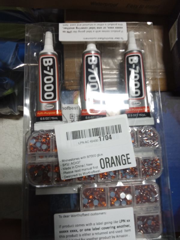 Photo 1 of 7500Pcs Burnt Orange Rhinestones Flatback with b7000 Glue for Crafts Clothing Clothes Crafting Shoes Fabric, Rinestones Bedazzle Gems Bulk, Flat Back Crystals Diamonds Kit 2-5mm Assorted Sizes