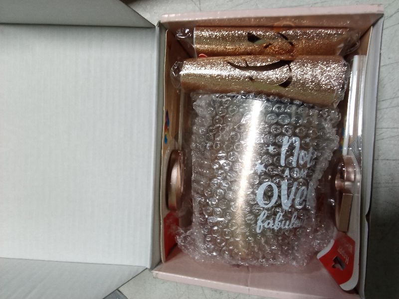 Photo 1 of 50th Birthday Decorations for Woman with 12oz Tumbler/Mug Wine or Coffee, Birthday Crown, Sash, Cake Topper and Candles, 50 Year Old Gifts Idea Rose Gold