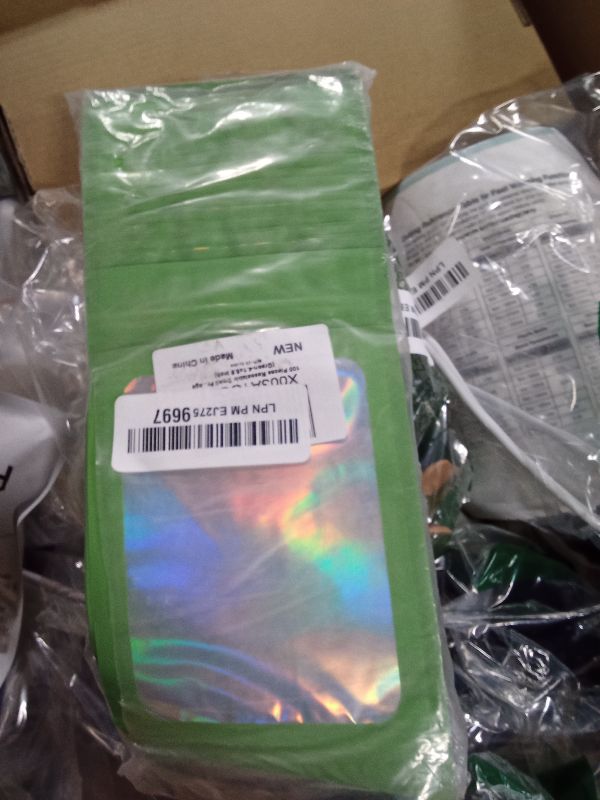 Photo 1 of 100 Pieces Resealable Mylar Bags, 4x6 Mylar Bags with Window, Small Holographic Packaging Bags for Food Storage/Jewelry/Eyelash for Small Business (Green, 4.1x5.9 Inch)