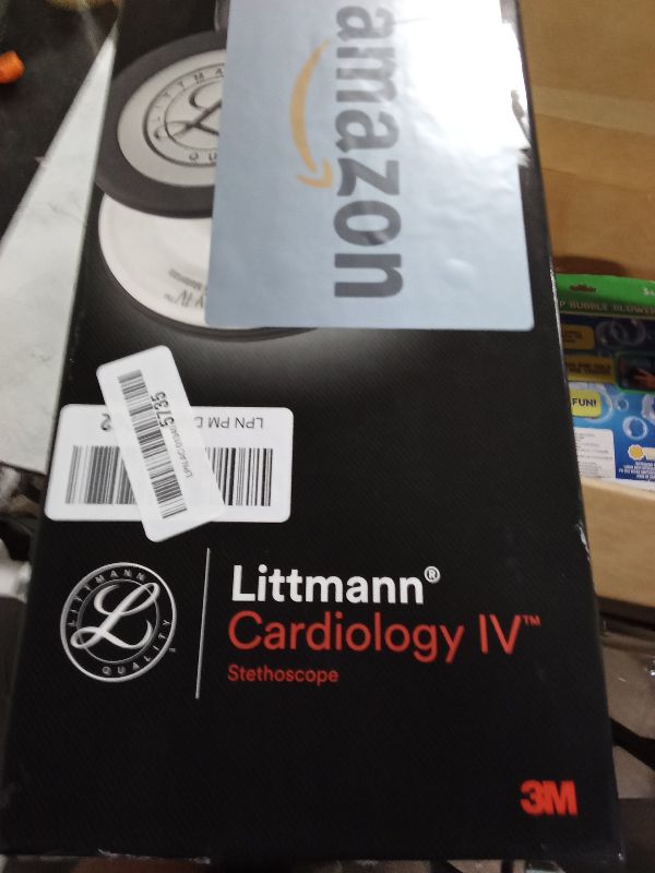 Photo 1 of 3M Littmann Cardiology IV Diagnostic Stethoscope, 6163, More Than 2X as Loud, Weighs Less, Stainless Steel Black-Finish Chestpiece, 27' Black Tube, Stem, and Headset