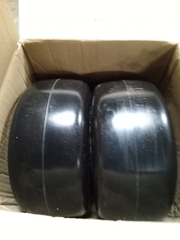 Photo 1 of 13x6.50-6 Lawn Mower Tires Flat Free with 5/8" Bearing, 13x6.5-6 Zero Turn Mower Front Tires, 13x6.5-6 Solid Rubber Riding Lawn Mower Front Tire and Wheel, 4"-7.1" Centered Hub (2 Pack)