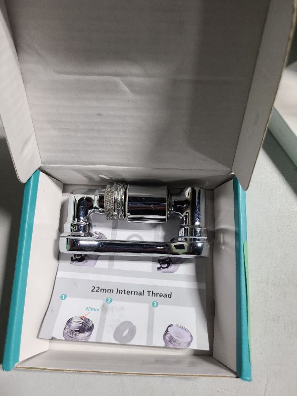 Photo 1 of 1080°Swivel Faucet Extender, Sink Water Faucet Aerator Extension in Brass, Swivel Robotic Arm Bathroom Faucet Extender, Kitchen Rotating Extension Filter with 2 Mode Splash