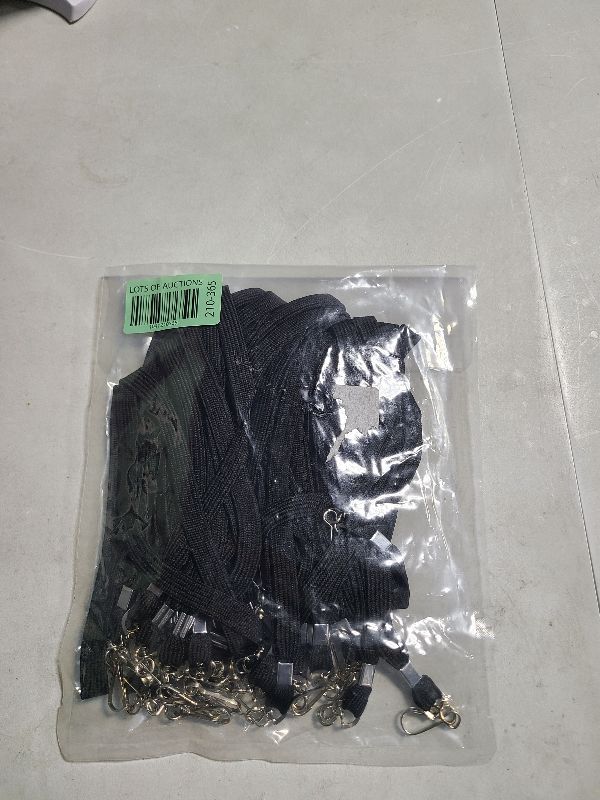 Photo 1 of 25 Pack Black Lanyard Bulk Lanyards for Id Badges Flat Lanyard with Badge Clip Swivel Hook