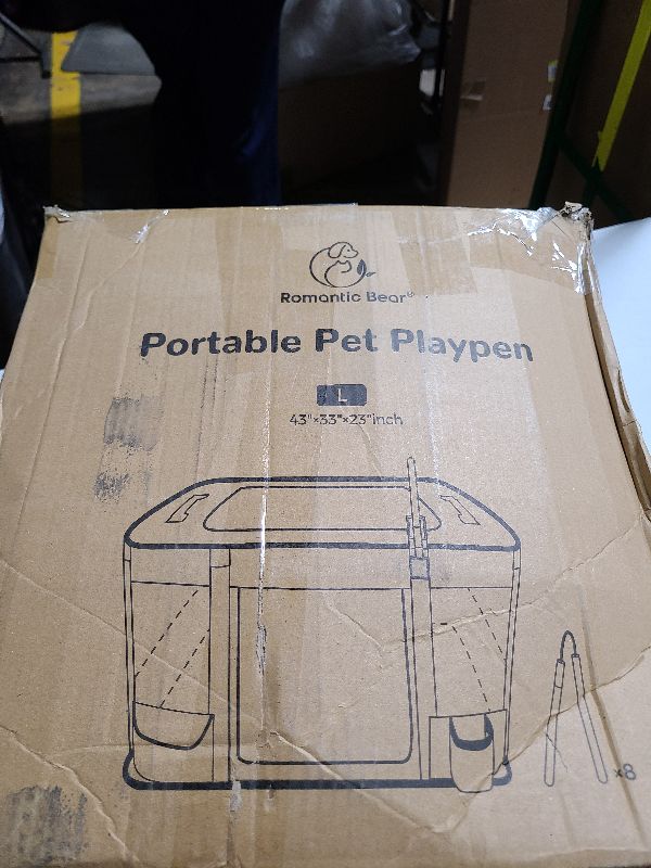 Photo 1 of 40x32x24 Inches Dog Playpen,Pet Playpen,Foldable Puppy Cat Playpen,Portable Exercise Kennel Tent Crate,Water-Resistant Breathable Shade Cover,Indoor Outdoor Travel Camping Use for Small Animals(L)