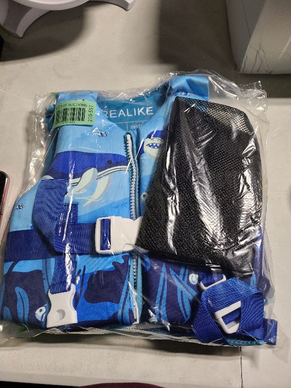 Photo 1 of  REALIKE Kids Swim Vest Toddler Floaties Adjustable Safety Strap Swimming Aids for Toddlers Children Float Swimsuit, Suitable for Age 2-10 Years/22-88lbs
