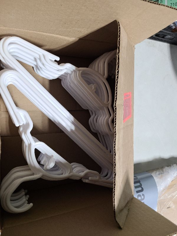 Photo 1 of 30 Pk Youth Petite Plastic Hangers for Children Clothes Sizes 8 to 12, Petite, Preteen, Junior, 30 Pack (White)