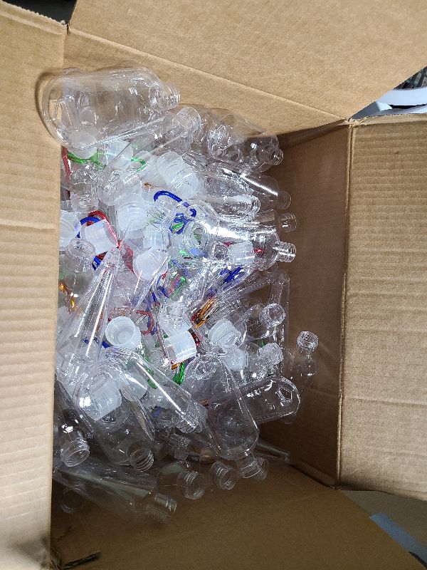 Photo 1 of 100 PCS Keychain Empty Hand Sanitizer Bottles - 1.7 oz Portable Keychain Travel Bottles, Empty Squeeze Plastic Bottle with Flip Cap, Refillable Containers with 2 Foldable Funnels for Shower Gel Lotion