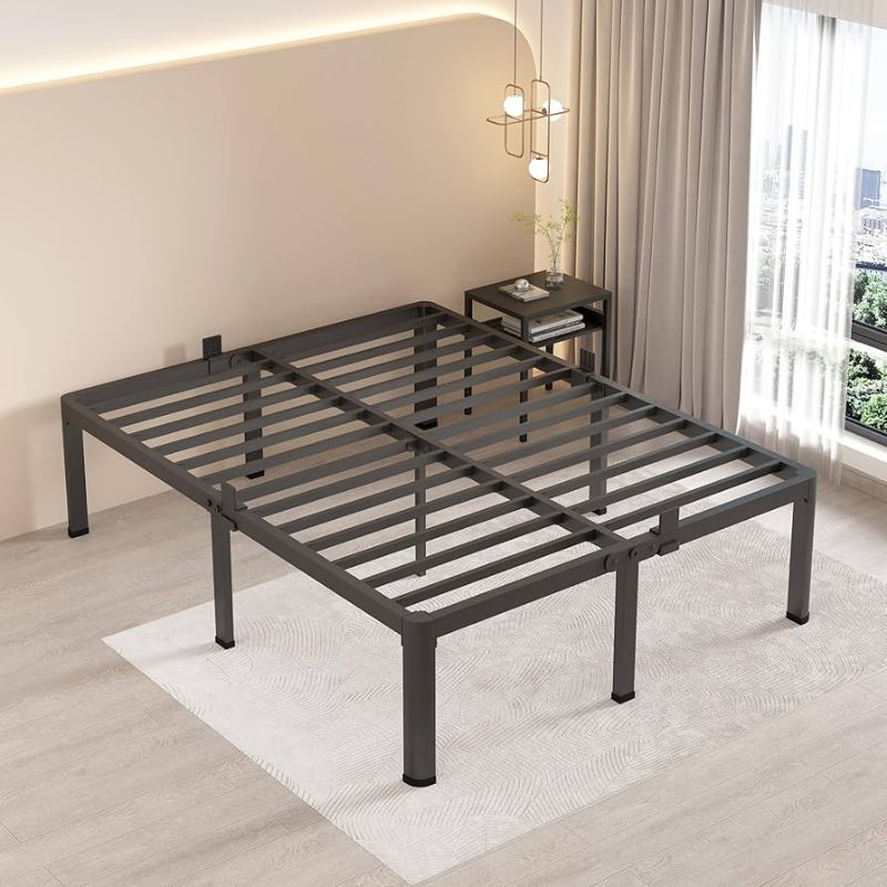 Photo 1 of 
Visit the Store, MAF
MAF
Visit the Store
4.6
4.6 out of 5 stars
(716)
MAF 18 Inch Queen Bed Frames with Round Corner Legs Mattress Slide Stopper No Box Spring Needed Heavy Duty Metal Platform Bed Frame Under-Bed Storage Space, 3000 LBS Steel Slats Suppor