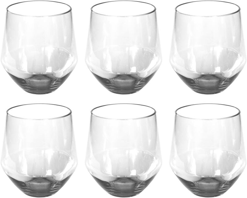Photo 1 of  by TarHong Angle Stemless Wine/Tumbler Acrylic Drinkware, Set of 6, Clear, 18 oz. 