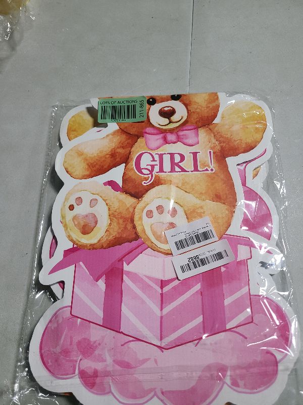 Photo 1 of 2 Sets Baby Shower Plastic Yard Sign with Stakes Gender Reveal Outdoor Decorations Blue Pink Boy or Girl Yard Sign He and She Bear Lawn Sign Newborn Welcome Sign for Gender Reveal Party Supplies