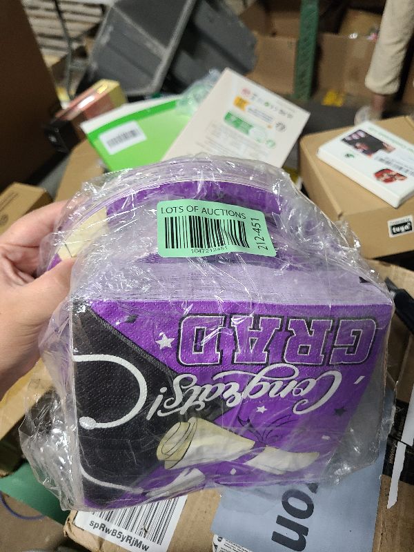 Photo 1 of 2025 Graduation Party Supplies Kit: Purple -Themed Congrats Grad Decorations with Disposable Dinner & Dessert Plates, Napkins for 50 Guests - Graduation Party Decorations
