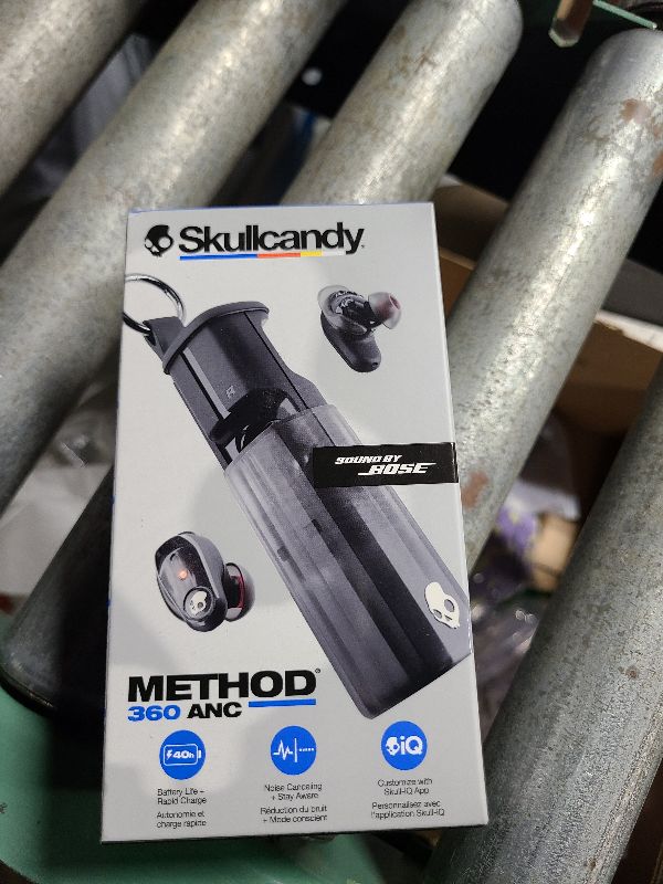 Photo 1 of Skullcandy Method 360 ANC Wireless Earbuds, Sound by Bose, Bluetooth Headphones, Premium Noise Cancelling, Up to 40 Hrs Battery, Sweat and Water Resistant, Microphone for iPhone Android - True Black