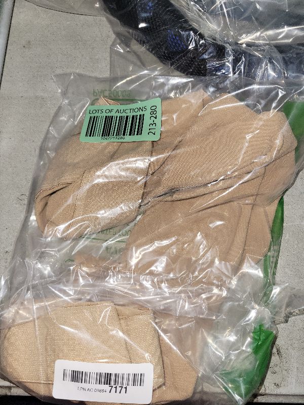 Photo 1 of Amazon Basic Care Medical Compression Stockings, 20-30 mmHg Support, Women & Men Thigh Length Hose, Open Toe, Beige, Medium (Previously NuVein)