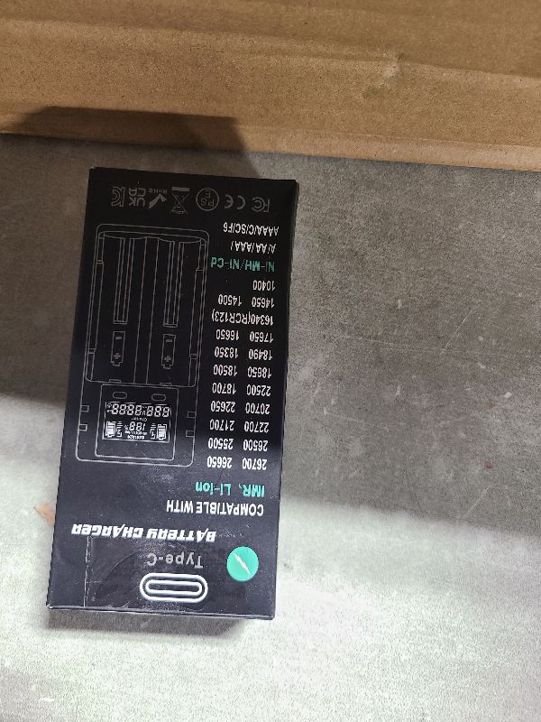 Photo 1 of 18650 Battery Charger, 2 Bay Battery Charger with Smart LCD Display Fast Charge for Rechargeable Batteries Li-ion LiFePO4 NI-MH NI-Cd AA AAA C 21700 26650 13650 16340 18350 18700 RCR123