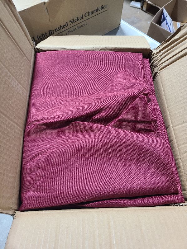 Photo 1 of Fitable 8 Pack Round Tablecloths: Stain Resistant Wrinkle Free Circle Table Clothes, Washable Reusable Polyester Table Covers for Wedding Party Birthday Banquet Reception(Burgundy, 84 Inch)