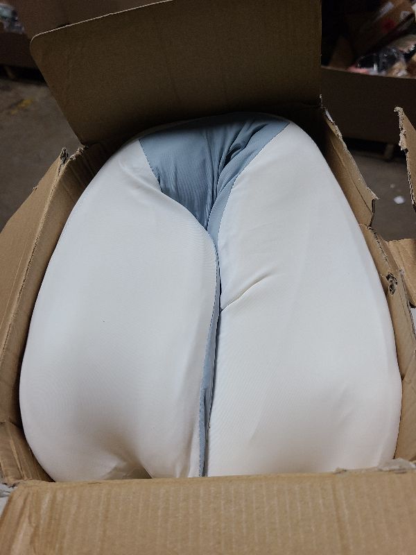 Photo 1 of ALLJOY Cervical Pillow for Neck Shoulder, Ergonomic Side Sleeper Pillow for Pain Relief, Cooling Odorless Memory Foam Pillows for Deep Sleep, Neck Support Pillow for Back Stomach Sleepers, Blue