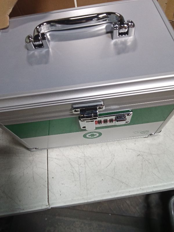 Photo 1 of ALOSUTR Medication Lock Box With Combination Lock 10x6.7x6.7 Inches [Small], Security Medical Organizer