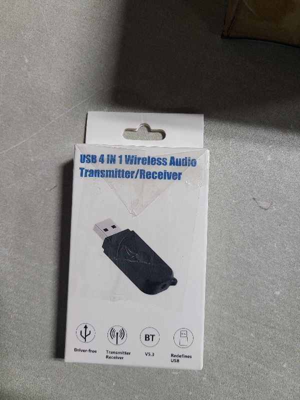 Photo 1 of 2 in 1 Bluetooth V5.3 Transmitter Receiver, BT USB Adapter, Wireless Audio Transmitter for TV to Bluetooth Headphones, Low Latency, Power by USB for TV/PC Home/Car Sound System