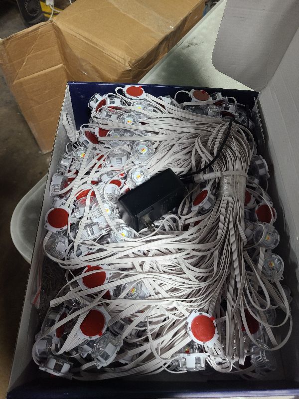 Photo 1 of 500FT Permanent Outdoor RGB Lights - IP67 Waterproof with Smart App Control Remote, DIY Scene Modes, Music Synchronization, Eaves Lights For Garden Decor, Deck, Christmas, Party, Party, Halloween,Roof