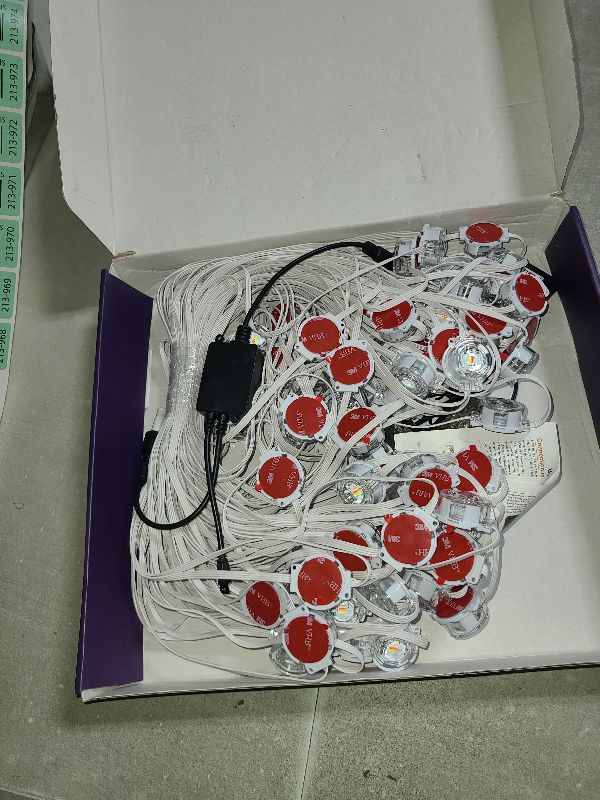 Photo 1 of 150FT Permanent Outdoor RGB Lights - IP67 Waterproof with Smart App Control Remote, DIY Scene Modes, Music Synchronization, Eaves Lights for Garden Decor, Deck, Christmas, Party, Party, Halloween,Roof