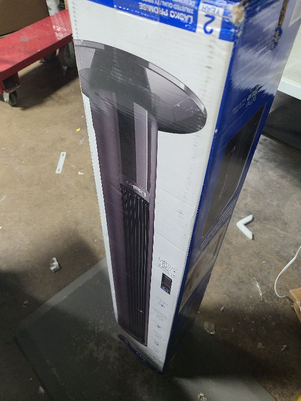 Photo 1 of Lasko Oscillating Tower Fan with Remote, Quiet Floor Fans for Bedroom, 42", Silver T42951