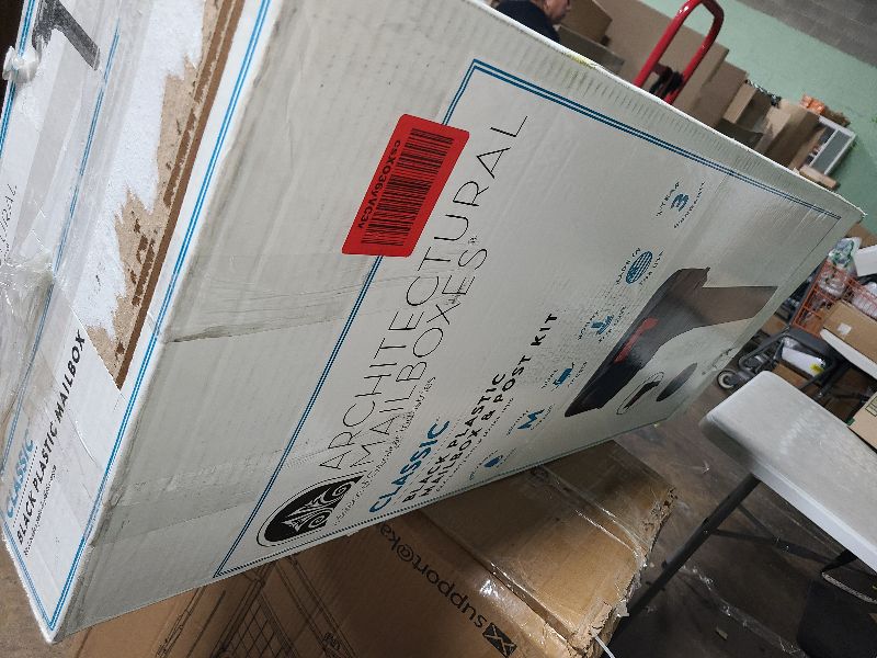 Photo 1 of Architectural Mailboxes Classic Plastic, Dual Access, Mailbox and Post Kit, GCL100BAM, Black, Medium Capacity