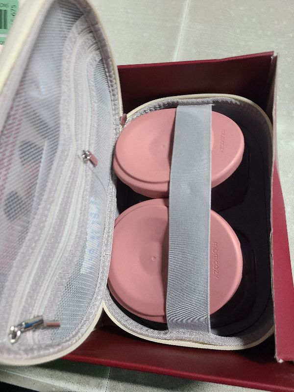 Photo 1 of **MISSING PIECES**
 Momcozy Breast Pump Hands Free Mobile Style | M6, Wearable Breastfeeding Pump Ideal Rhythm for More Milk, DoubleFit Flange More Fit & Discreet with 3 Modes & 9 Levels, 24mm - 2 Pack Cozy Red