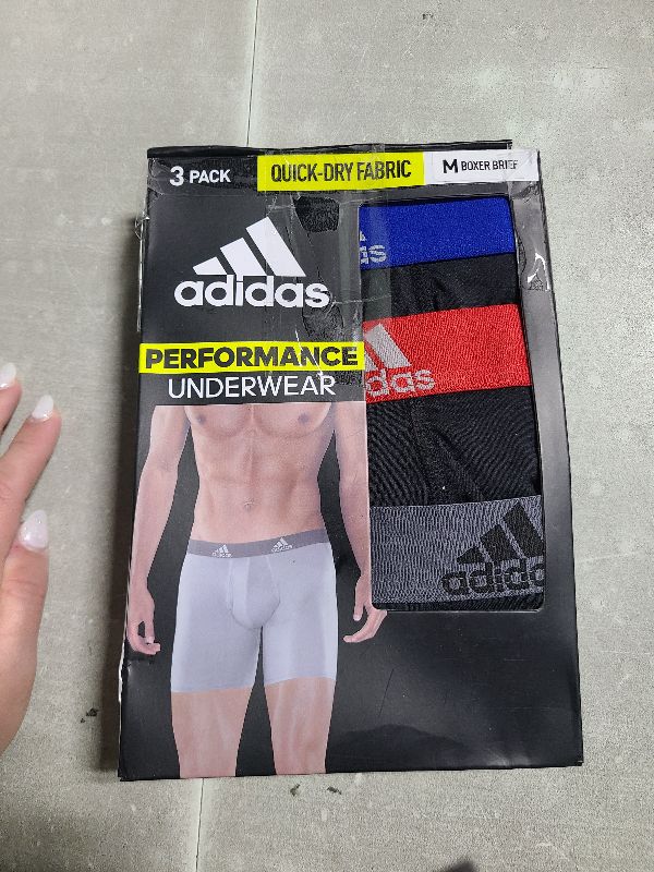 Photo 1 of adidas Microfiber, Performance Boxer Briefs Underwear Pack for Men, Black/Collegiate Royal Blue/Scarlet Red/P, Medium