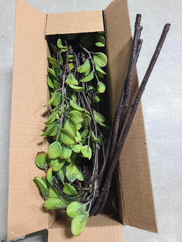 Photo 1 of 4 Pcs Artificial Ficus Branches Faux Eucalyptus Stems, 47.2 Inch Fake Greenery Stems Artificial Plants for Vase Filler Decoration, Fake Leaves Branches Centerpieces Decor