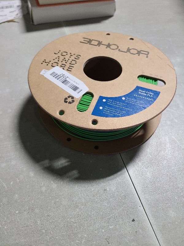 Photo 1 of 3DHoJor Dual Color Matte PLA 3D Printer Filament 1.75mm 2 in 1 Coextrusion 1KG Spool (2.2lbs) Multicolor PLA with Smooth Matte Finish for FDM 3D Printers - Green Purple