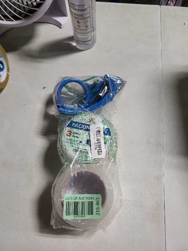 Photo 1 of 3 Inch Wide Clear Packing Tape with Dispenser,2.4 Mil x 55 Yards Heavy Duty Packaging Tape Refill for Shipping,Industrial Grade,Urtal Strong Boxing Tape for Moving,Mailing and Storages