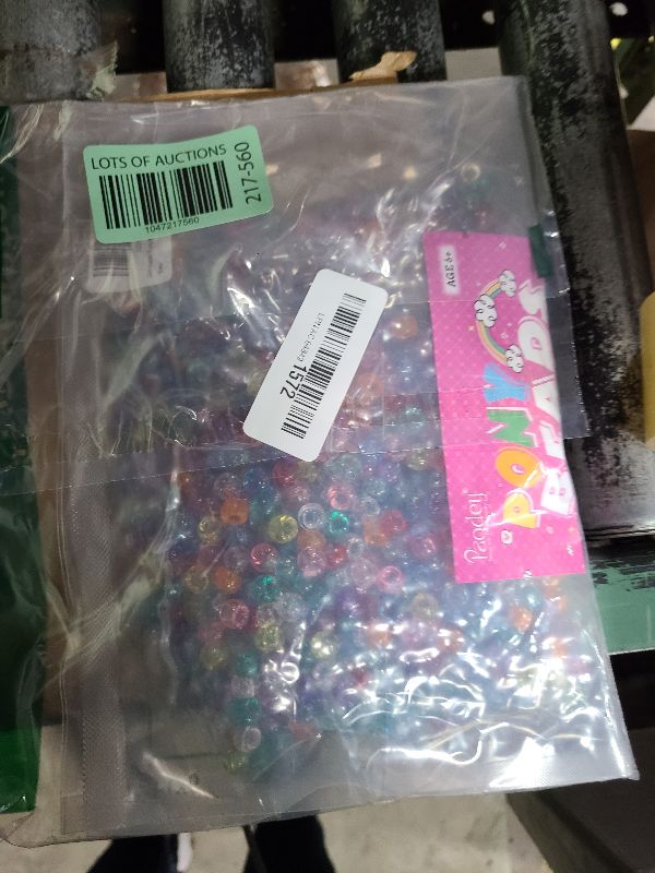 Photo 1 of 1000+pcs Glitter Beads Pony Beads Bulk, Acrylic Beads 9mm Large Plastic Beads for Bracelets Big Hole Hair Braids Crafts DIY Projects 1