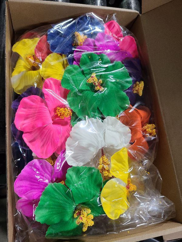 Photo 1 of 27 Pcs Hawaiian Flower Hair Clips, Hibiscus Foam Hair Accessories Clip for Women, Hawaii Tropical Party Supplies, Vacation Outfit Bridal Wedding Party Decorations, 3.15-3.54 Inch