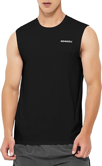 Photo 1 of  DEMOZU Men's Sleeveless Workout Swim Shirt Running Gym Athletic Muscle Tank Top Big and Tall  Size: 5X-Large 
