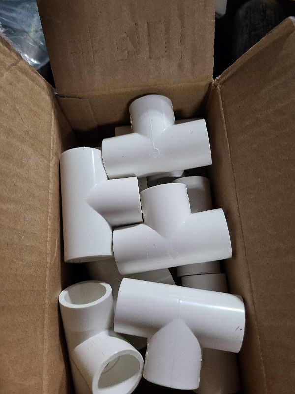 Photo 1 of 10Pack 3 Way 1/2 Inch Tee PVC Pipe Fittings Connector SCH40 Furniture Build Grade PVC Corner Fittings Elbow Fittings for DIY PVC Shelf Garden Support Structure Tent Connection