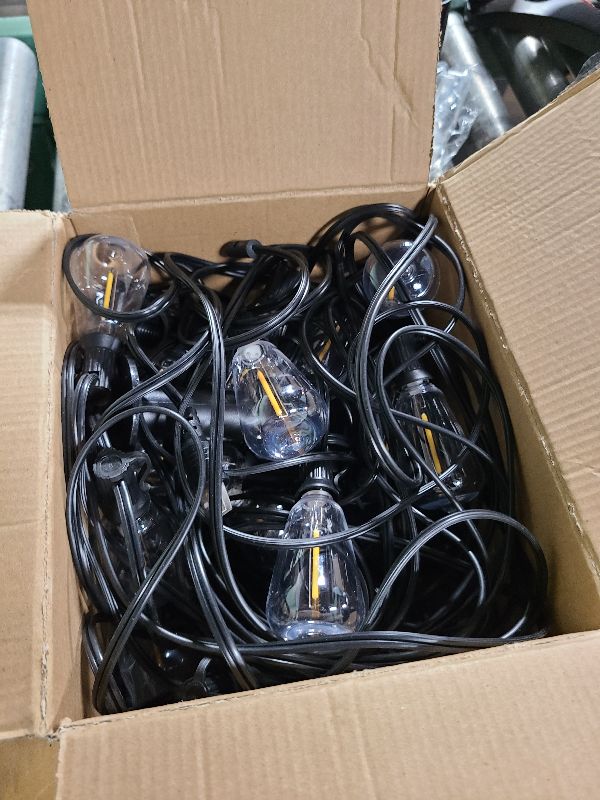 Photo 1 of Stright 60FT Solar String Lights Outdoor Weatherproof with Remote, Solar Powered LED Edison Bulb 15 Sockets Outdoor String Lights for Outside Patio Backyard Fence Halloween Christmas Decorations