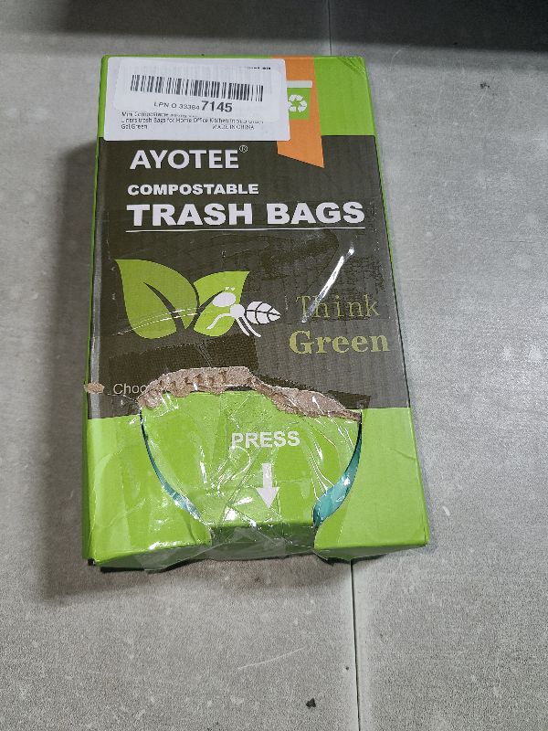 Photo 1 of 1.2 Gallon Small Trash Bags Garbage Bags, AYOTEE Mini Compostable Strong Bathroom Wastebasket Can Liners trash Bags for Home Office Kitchen fit 5L,5 Liter,1 Gal,Green