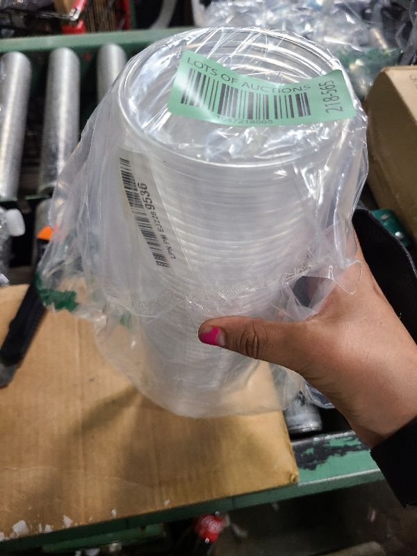 Photo 1 of [100 Count] Crystal Clear Strawless PET Plastic Lids for 12, 16, 20 & 24 oz. Milkshake Cups