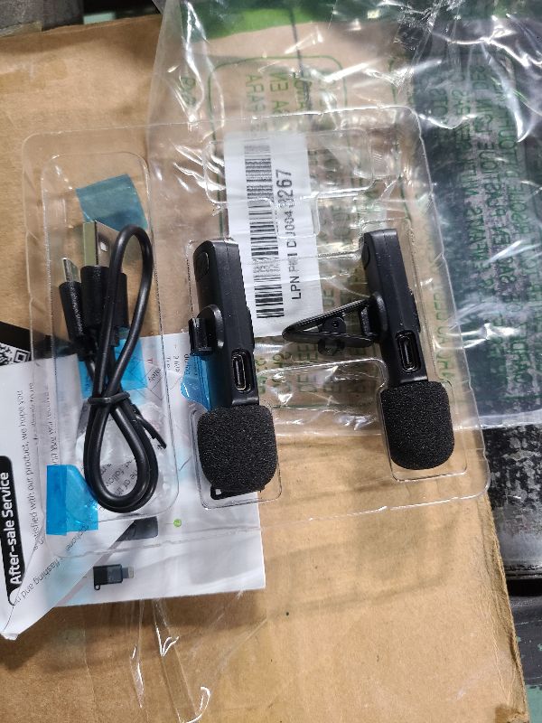 Photo 1 of 2 Pack Wireless Lavalier Microphone for iPhone iPad and Android Phone, Lapel Mic Plug and Play Wireless Mic Noise Reduction Mini Microphone for Video Recording Interview Podcast Vlog YouTube Tiktok
